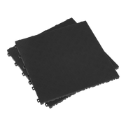 Sealey Polypropylene Floor Tile 400 x 400mm - Black Treadplate - Pack of 9