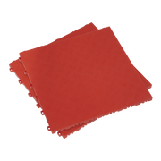 Sealey Polypropylene Floor Tile 400 x 400mm - Red Treadplate - Pack of 9