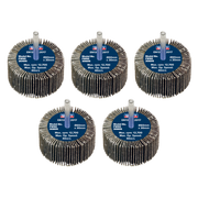 Sealey Flap Wheel Ø60 x 30mm Ø6mm Shaft Assorted Grit - Pack of 5