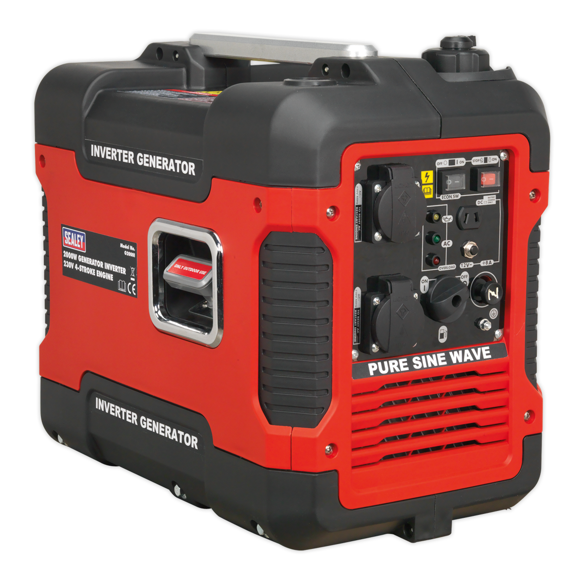 Sealey Inverter Generator 2000W 230V 4-Stroke Engine