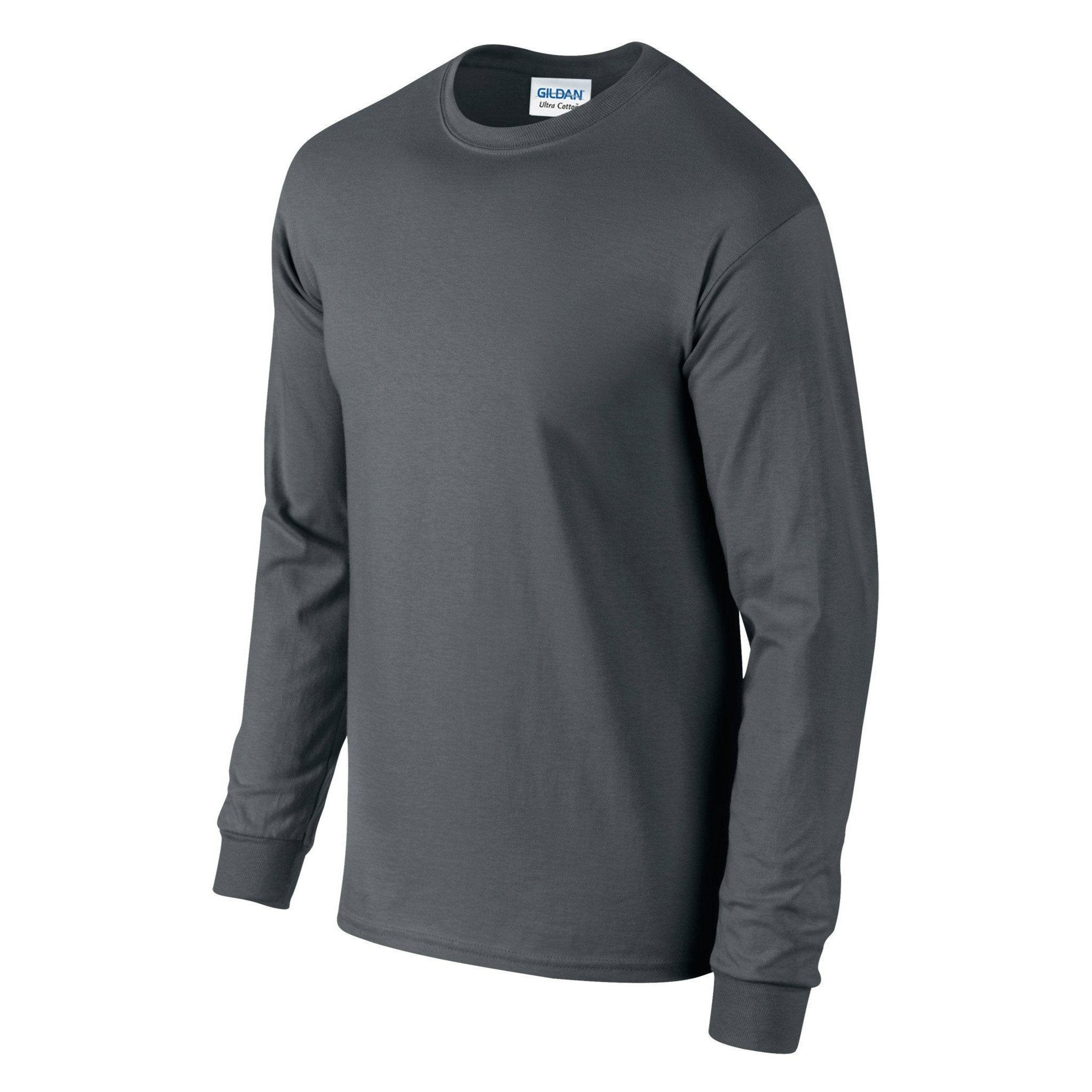 Gildan Ultra Cotton Adult Long Sleeve T-Shirt - Charcoal