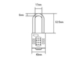Squire CP40/2.5 Combination Padlock 4-Wheel 40mm Extra Long Shackle 63mm