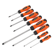 Sealey Screwdriver Set 8pc Hammer-Thru Hi-Vis Orange