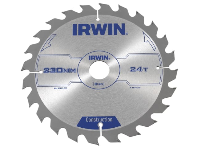 IRWIN® Construction Circular Saw Blade 230 x 30mm x 24T ATB