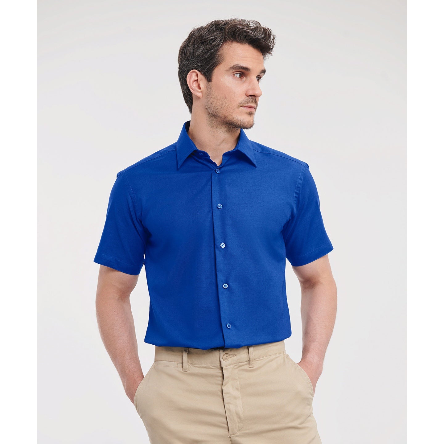 Russell Collection Short Sleeve Easycare Tailored Oxford Shirt