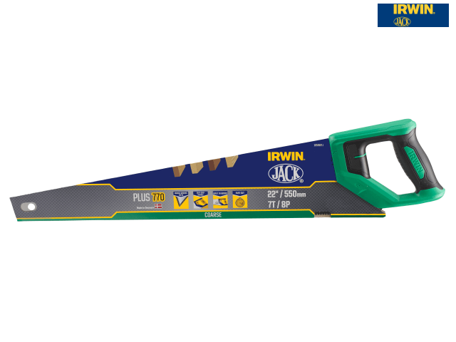 IRWIN® Jack® 770UHP Coarse Hardpoint Handsaw Soft Grip 550mm (22in) 7 TPI