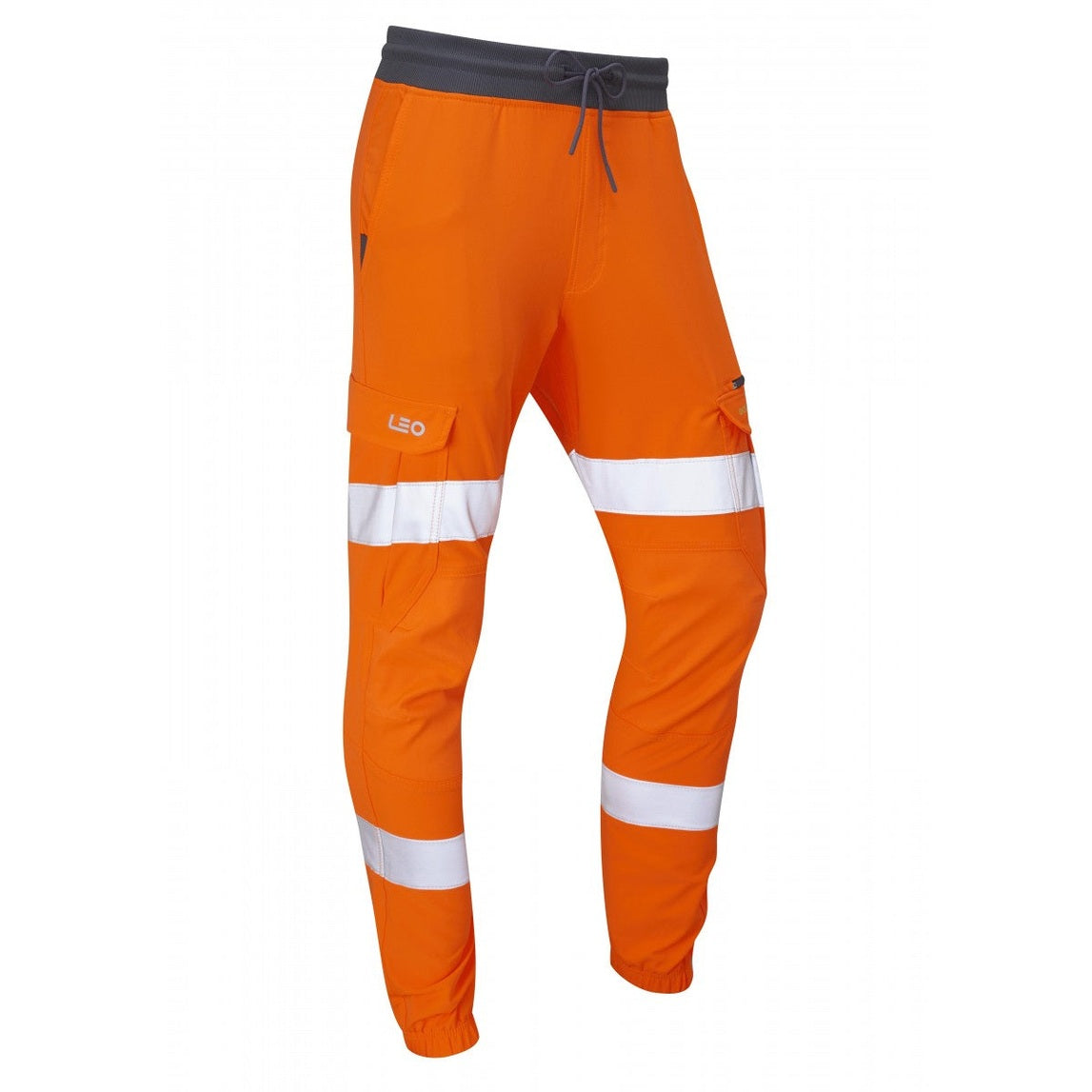 Leo Workwear HAWKRIDGE Leo EcoViz High Performance 4X Stretch Trouser- Hi-Vis Orange