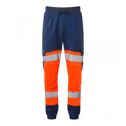 Leo Workwear HAWKRIDGE Leo EcoViz High Performance 4X Stretch Trouser [Orange/Navy]