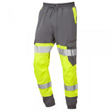 Leo Workwear HAWKRIDGE Leo EcoViz High Performance 4X Stretch Trouser- Hi-Vis Yellow/Grey