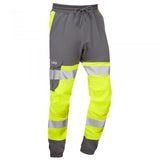 Leo Workwear HAWKRIDGE Leo EcoViz High Performance 4X Stretch Trouser- Hi-Vis Yellow/Grey