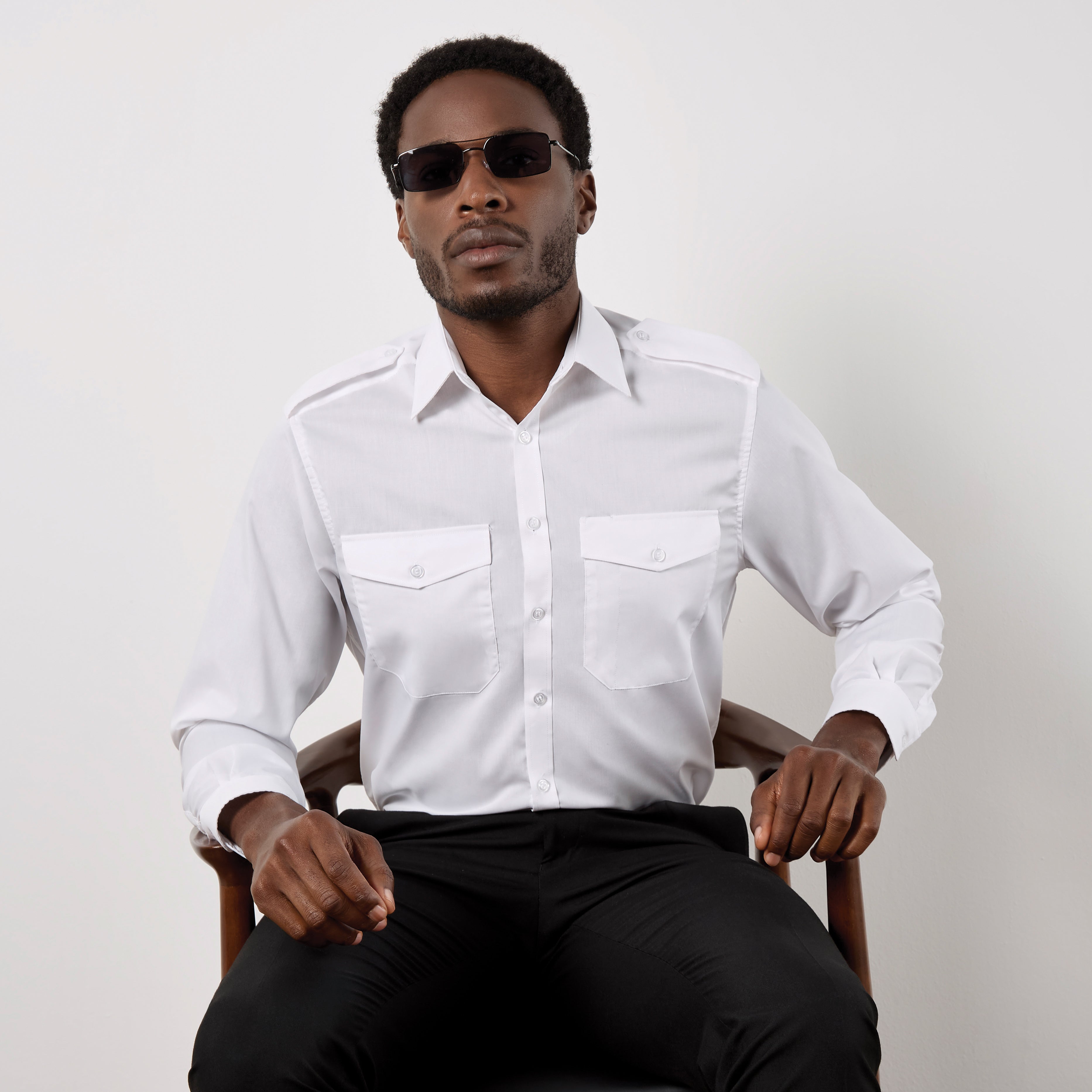 Kustom Kit Pilot Shirt Long Sleeved