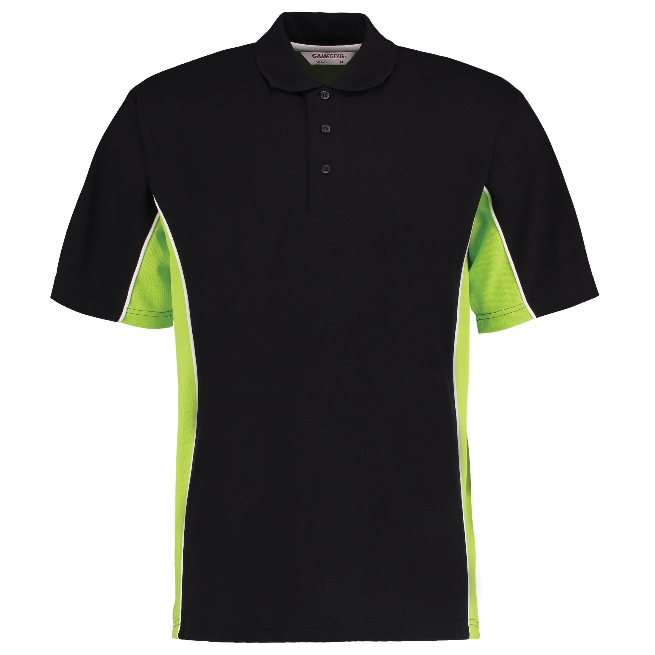 Kustom Kit Track Polo (Classic Fit) - Black/Lime/White