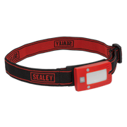 Sealey Rechargeable Head Torch 2W COB LED Auto-Sensor Red