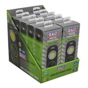 Sealey Rechargeable Torch with Wireless Speaker 10W COB LED - Display Box of 10