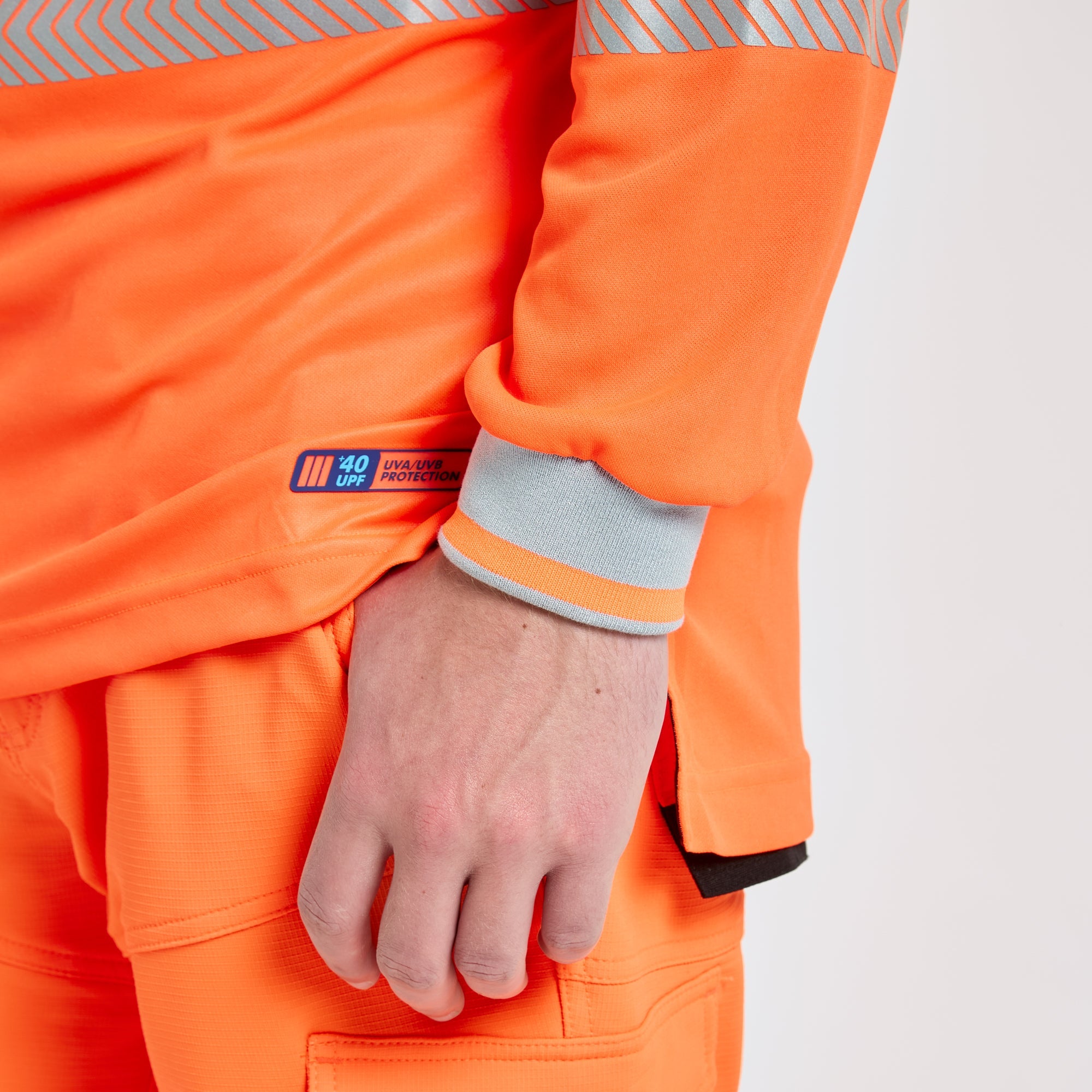 Long Sleeve Polo Shirt Orange - Bamboo Content