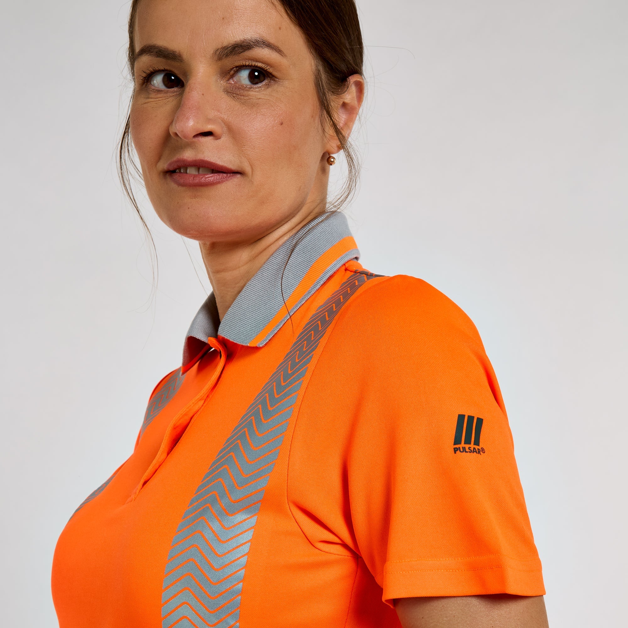Pulsar Women's Short Sleeve Polo Shirt Orange - Bamboo Content