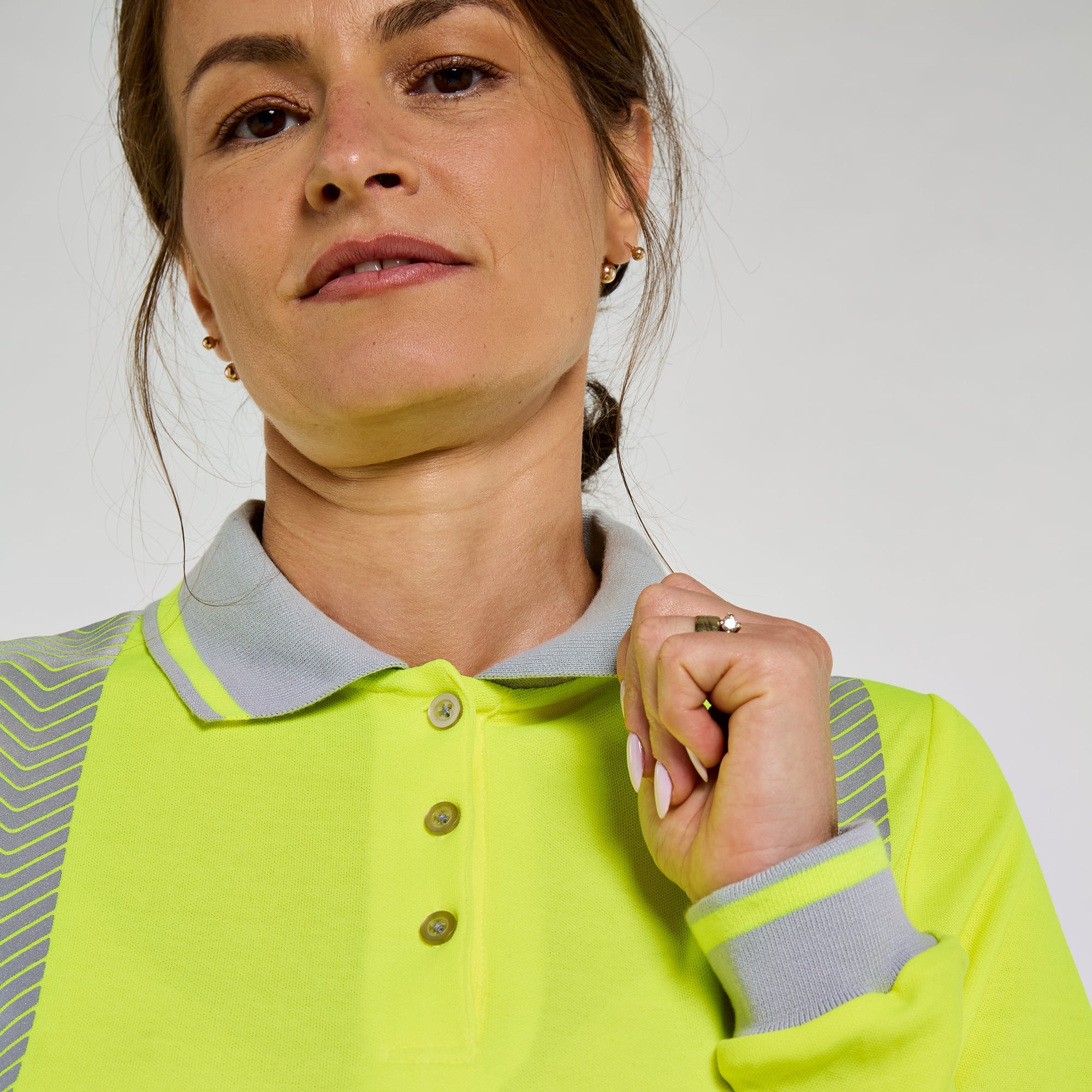 Pulsar Women's Long Sleeve Polo Shirt Yellow - Bamboo Content