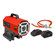 Sealey 230V Space Warmer® Propane Heater 30,000-68,000Btu/hr (9-20kW) with 20V 4Ah Kit