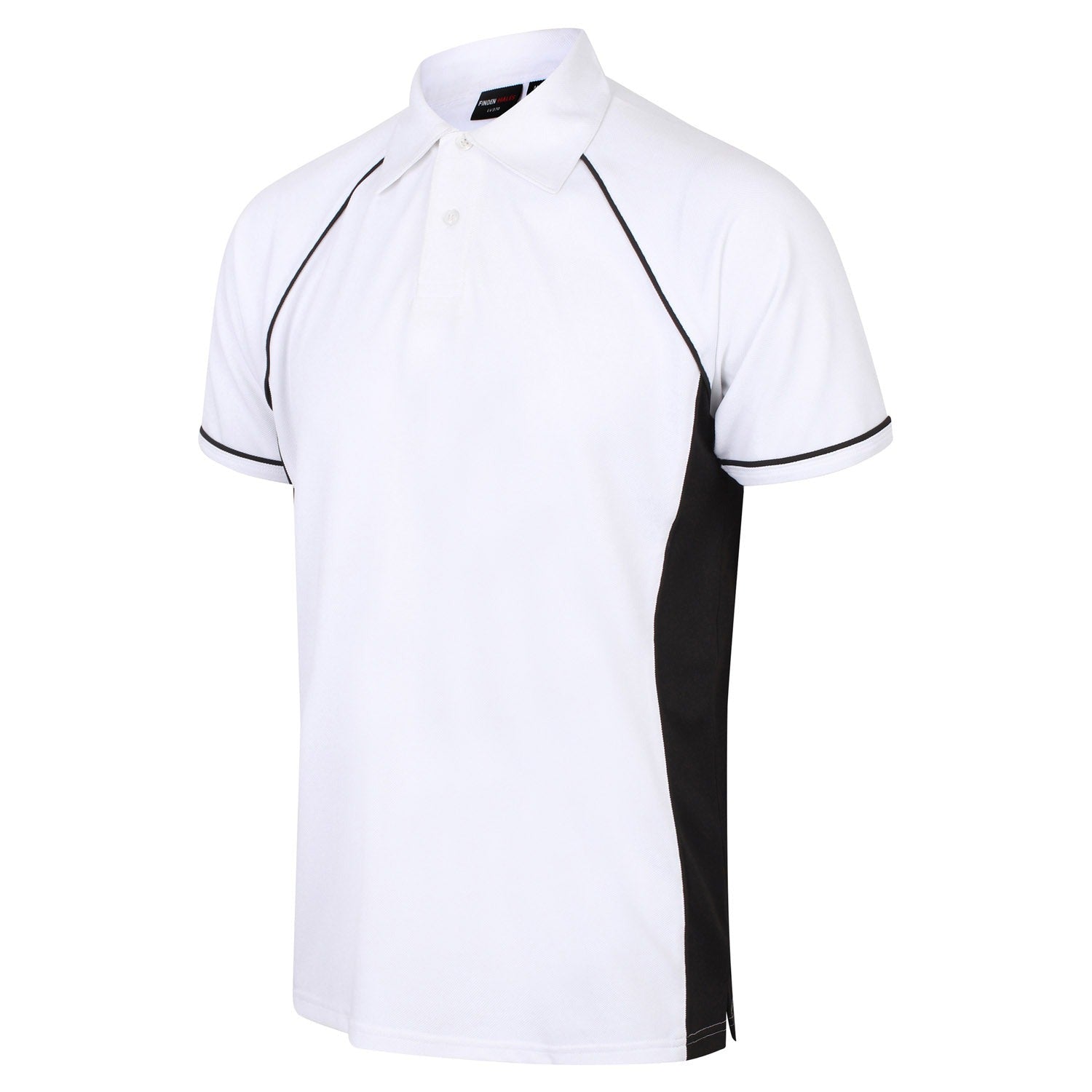Finden & Hales Piped Performance Polo - White/Black/Black