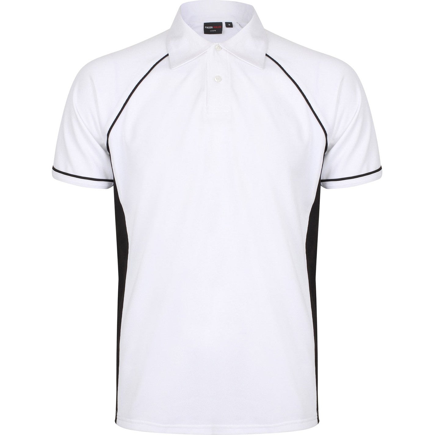 Finden & Hales Piped Performance Polo - White/Black/Black