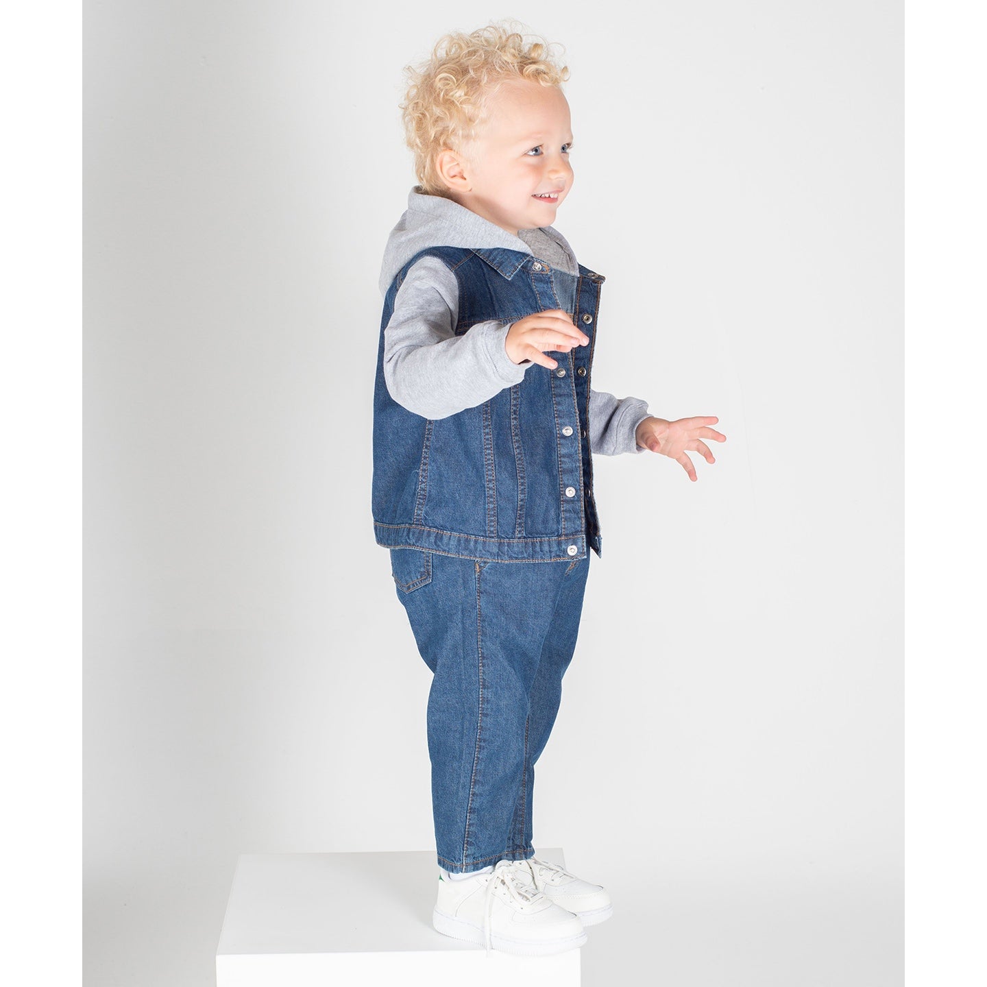 Larkwood Denim Jacket With Fleece Hood And Sleeves