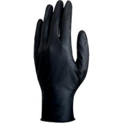 Delta Plus V1600 Black Nitrile Gloves – Diamond Grip, Chemical & Food Safe (Box of 50)