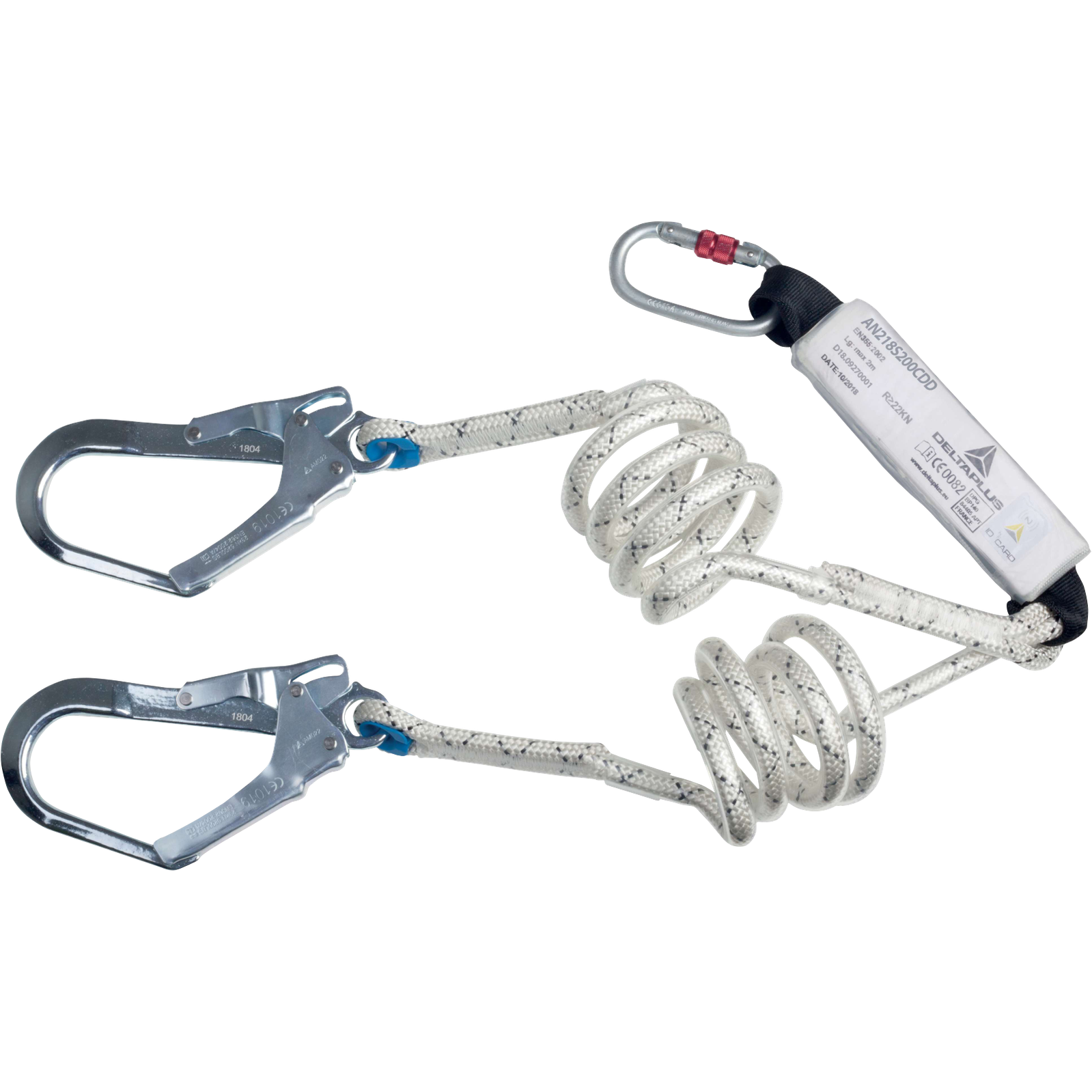 Delta Plus AN218S200CDD Double Energy-Absorbing Lanyard – Compact Fall Protection