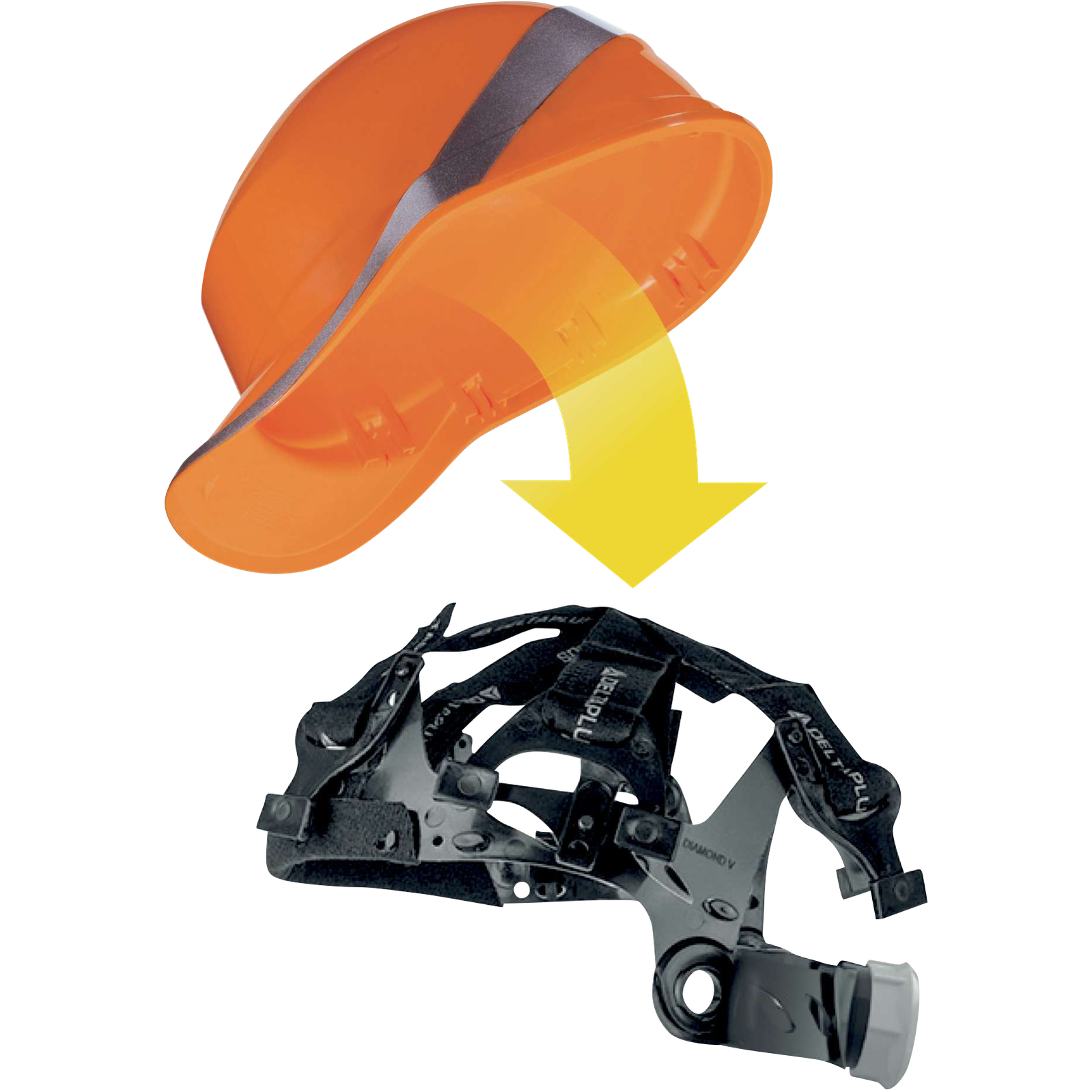 Delta Plus HARNESS V – Diamond V Helmet Replacement Harness with Terry Cloth Headband