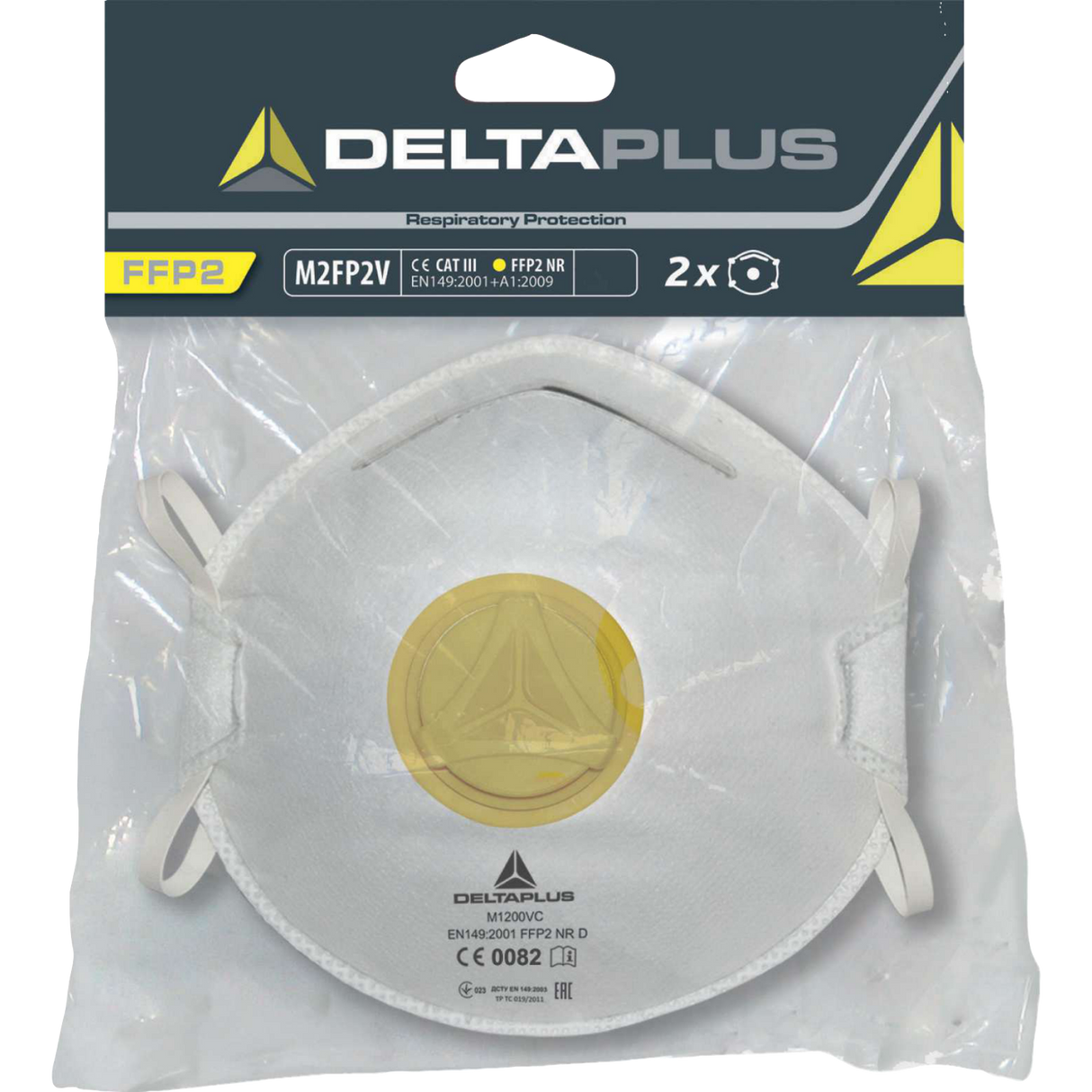 Delta Plus M2FP2V P1 Disposable Respiratory Mask – Pack of 2