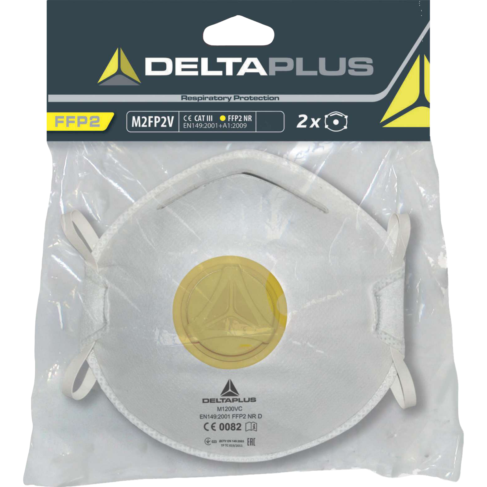 Delta Plus M2FP2V P1 Disposable Respiratory Mask – Pack of 2