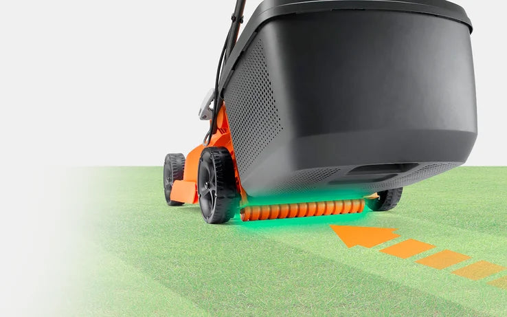 Flymo 36V EasiStore 340R - Battery-Powered Lawn Mower with LED Smart Display