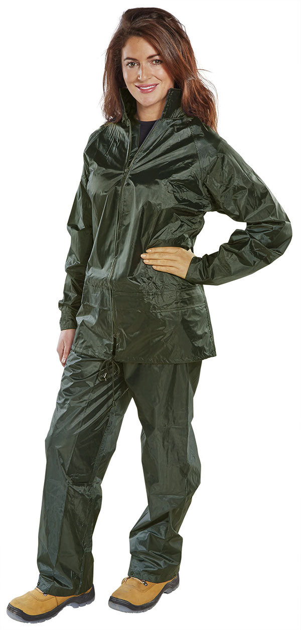 Beeswift Waterproof Overall Suit Trousers & Jacket Navy