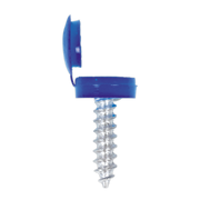 Sealey Numberplate Screw & Flip Cap 4.2 x 19mm Blue Pack of 50