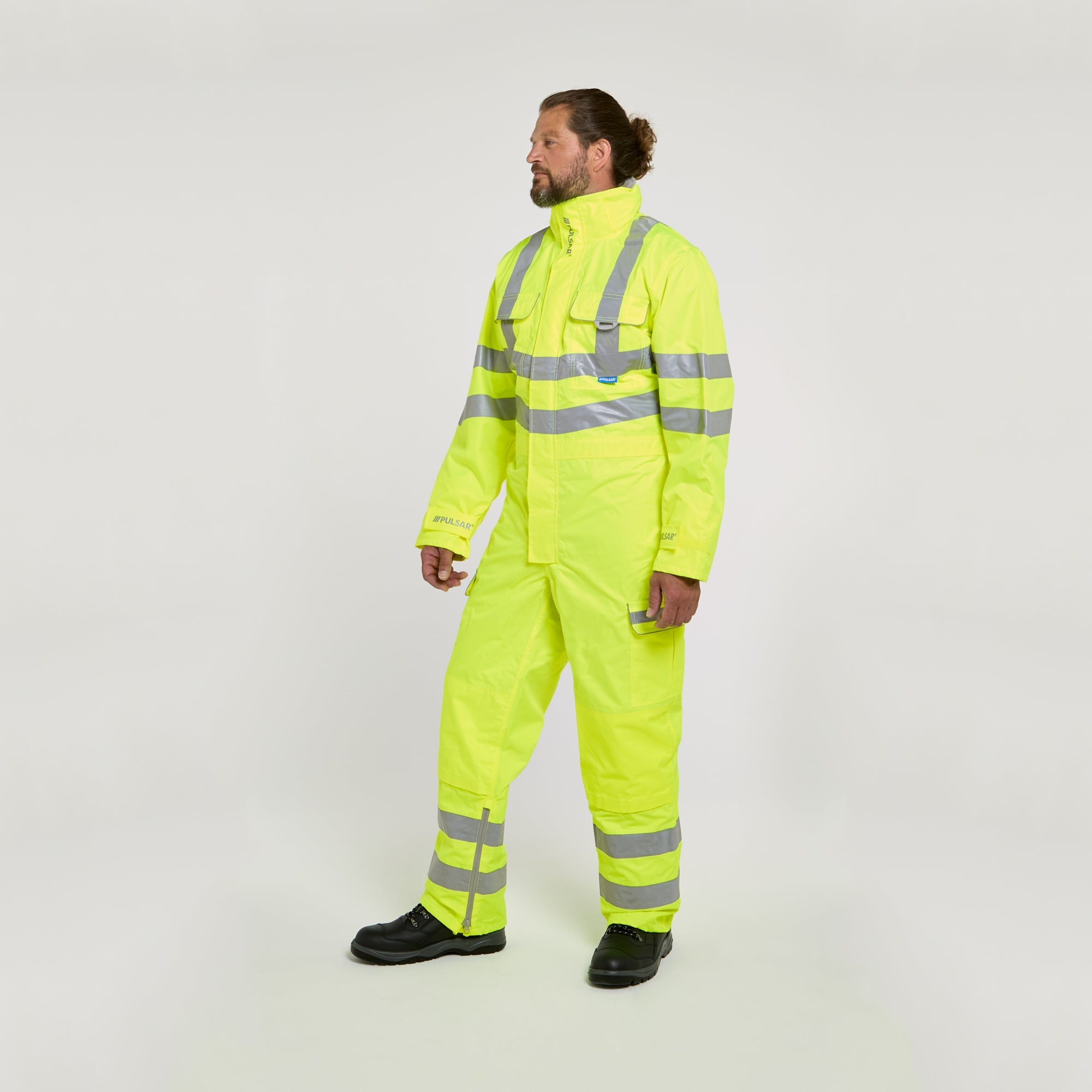 Pulsar Mesh Lined Coverall Yellow - Recycled Content