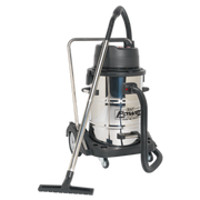 Sealey Vacuum Cleaner Industrial Wet & Dry 77L Stainless Steel Drum with Swivel Emptying 2400W