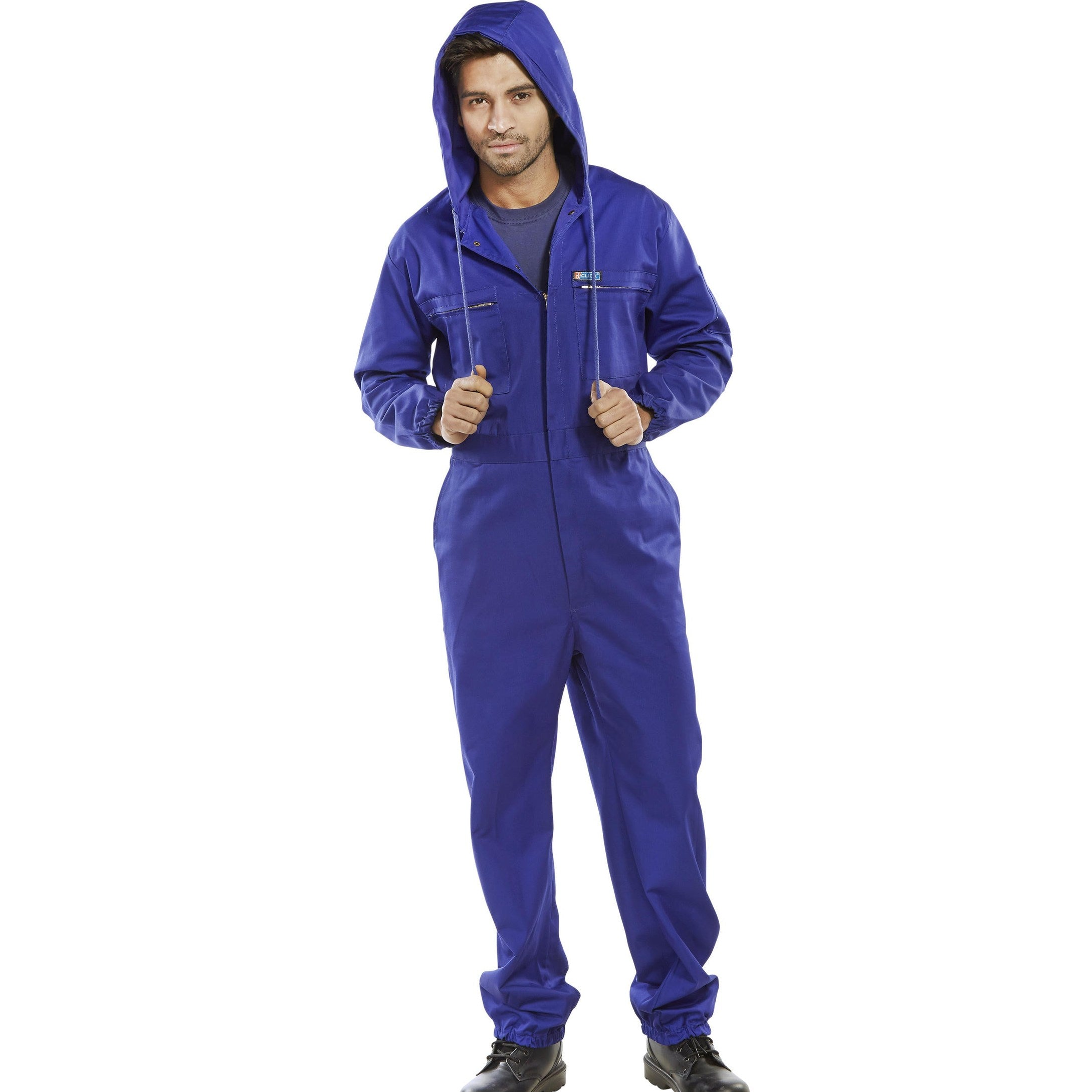 Beeswift Super Click Hooded Boiler Suit Royal Blue