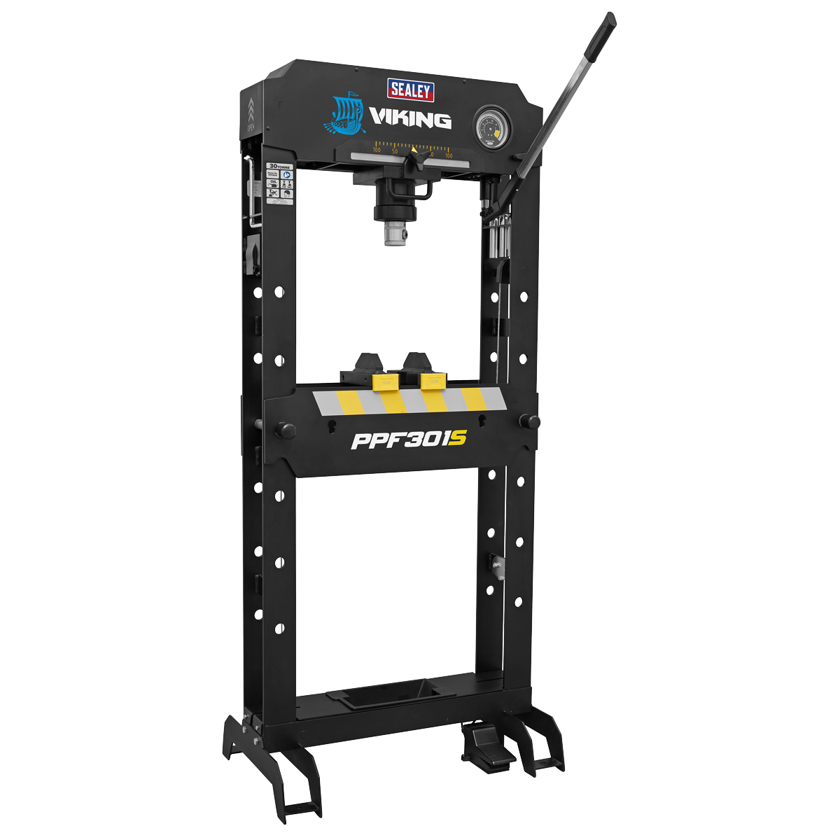Sealey Viking Air/Hydraulic Press 30 Tonne Floor Type with Sliding Ram and Foot Pedal