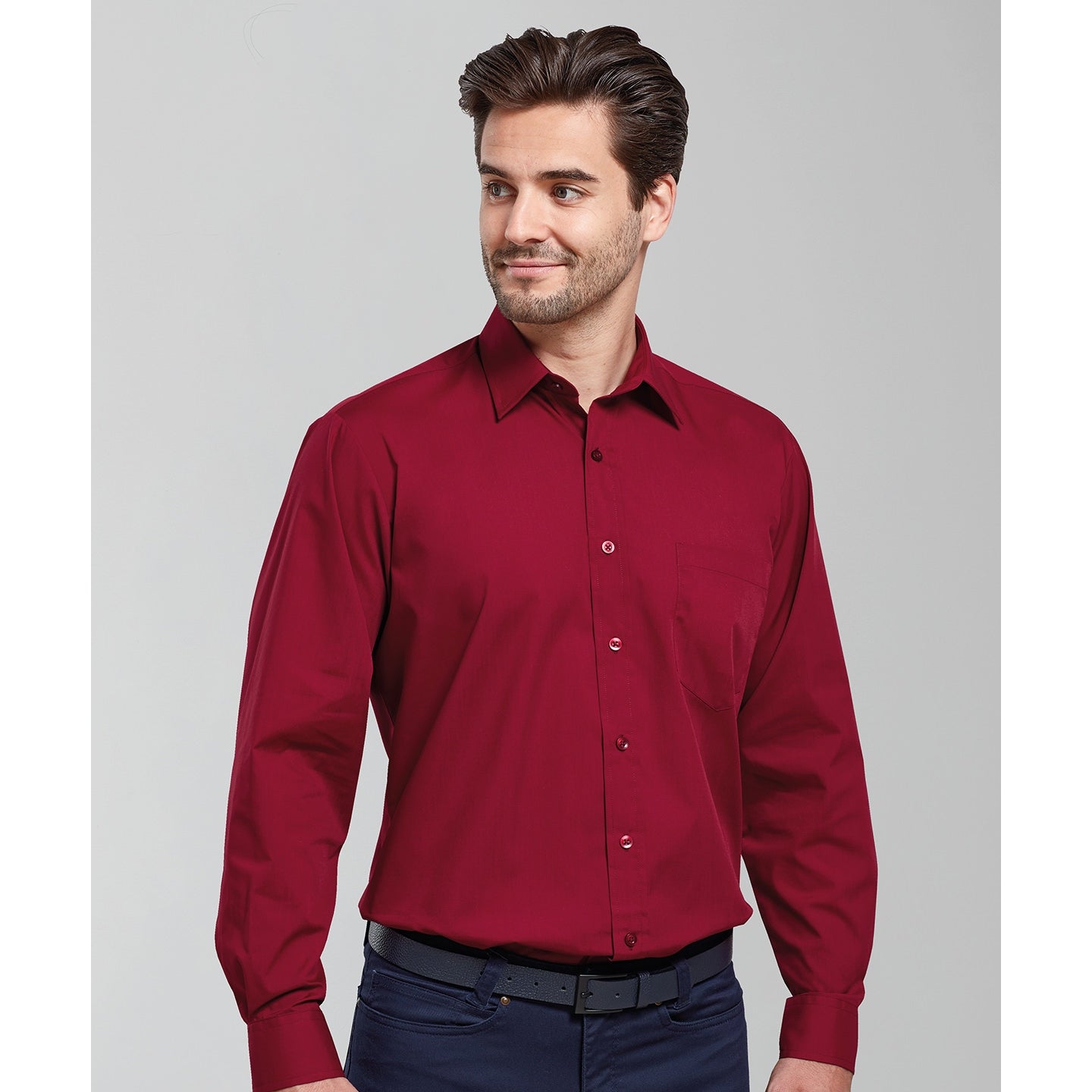 Premier Long Sleeve Poplin Shirt - White