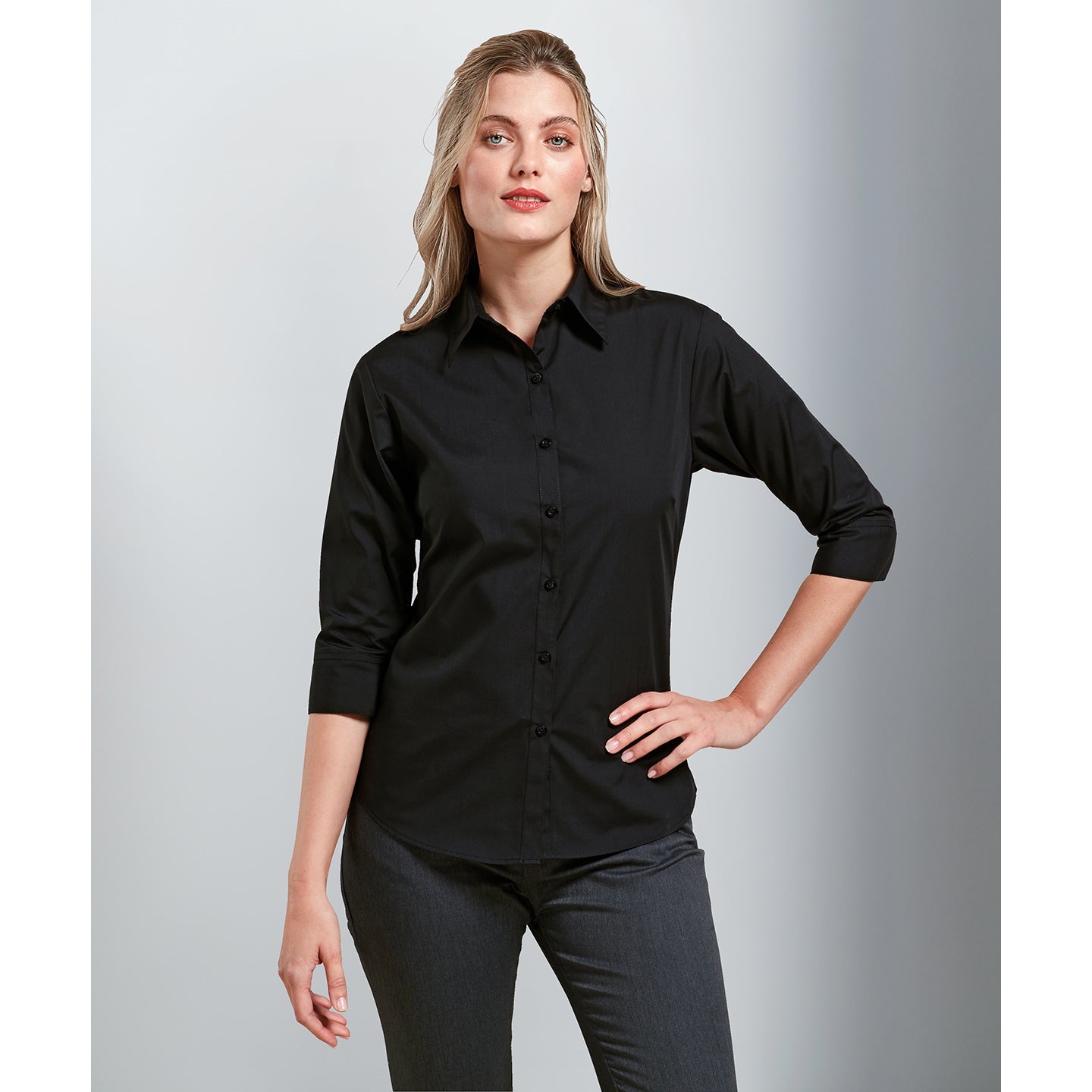 Premier Women's ¾ Sleeve Poplin Blouse