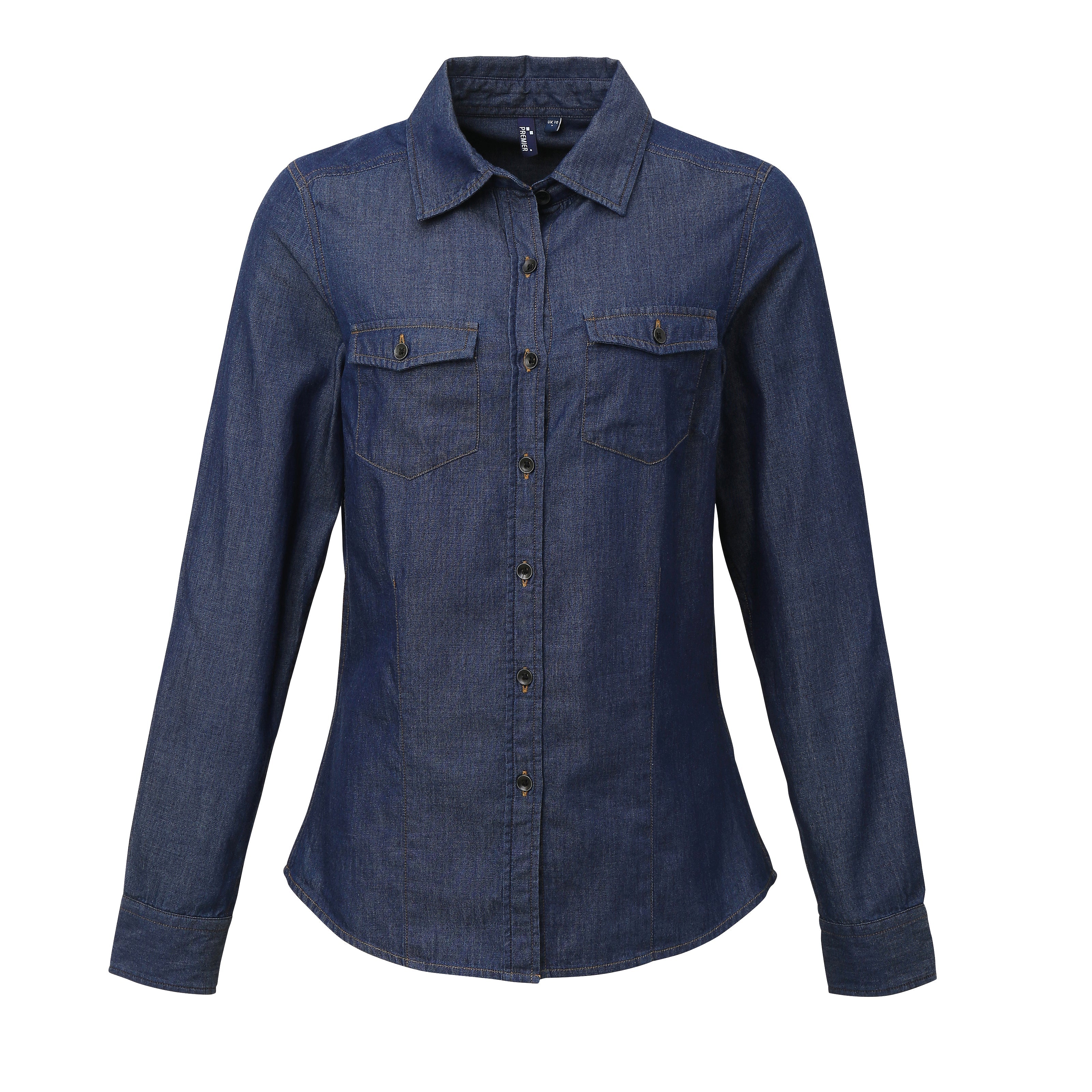 Premier Women's Jeans Stitch Denim Shirt