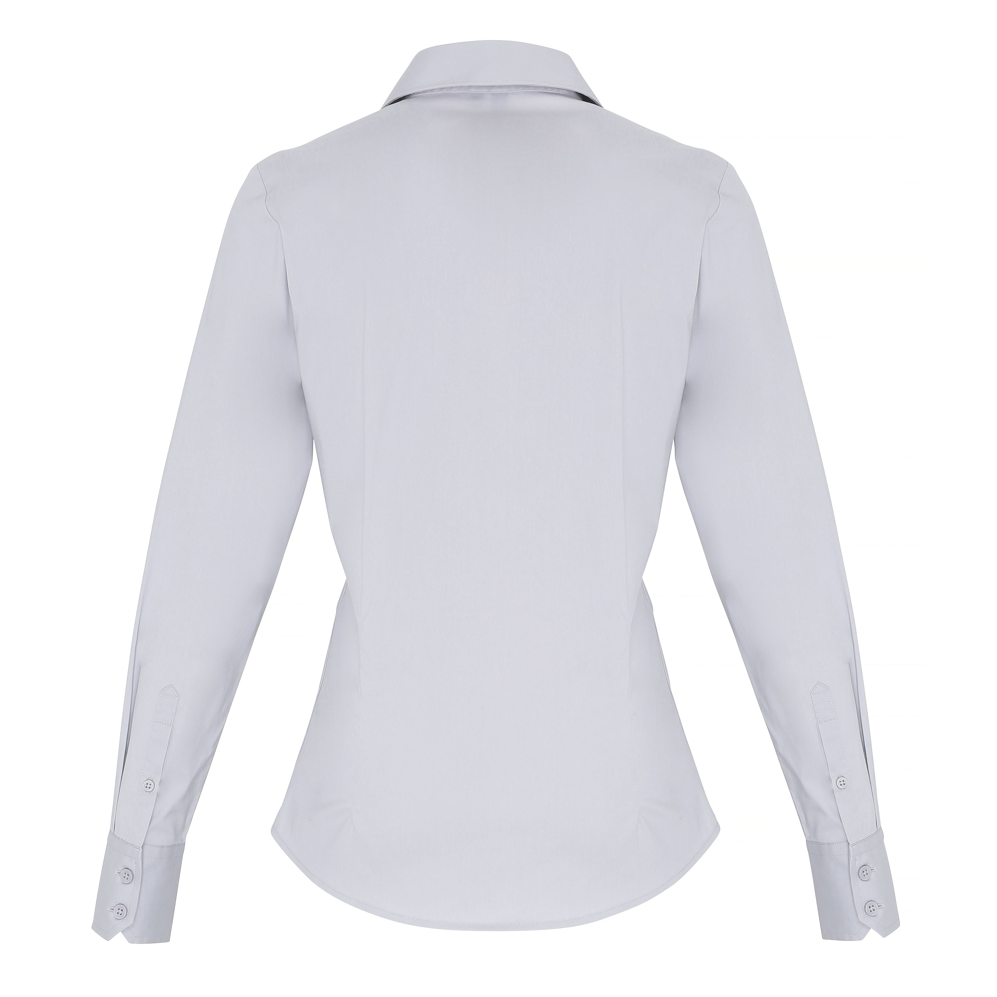 Premier Women's Stretch Fit Cotton Poplin Long Sleeve Blouse