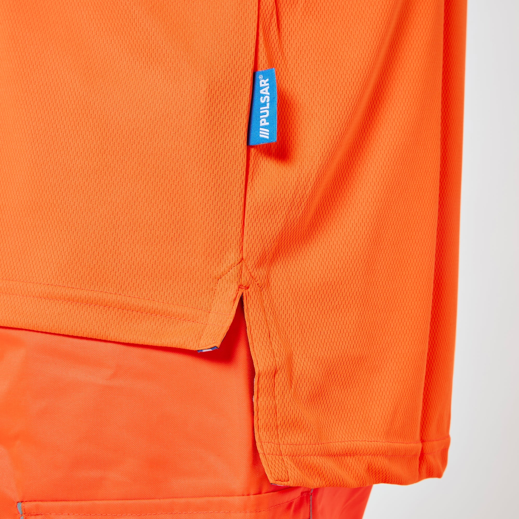 Long Sleeve Polo Shirt Orange - Recycled Content