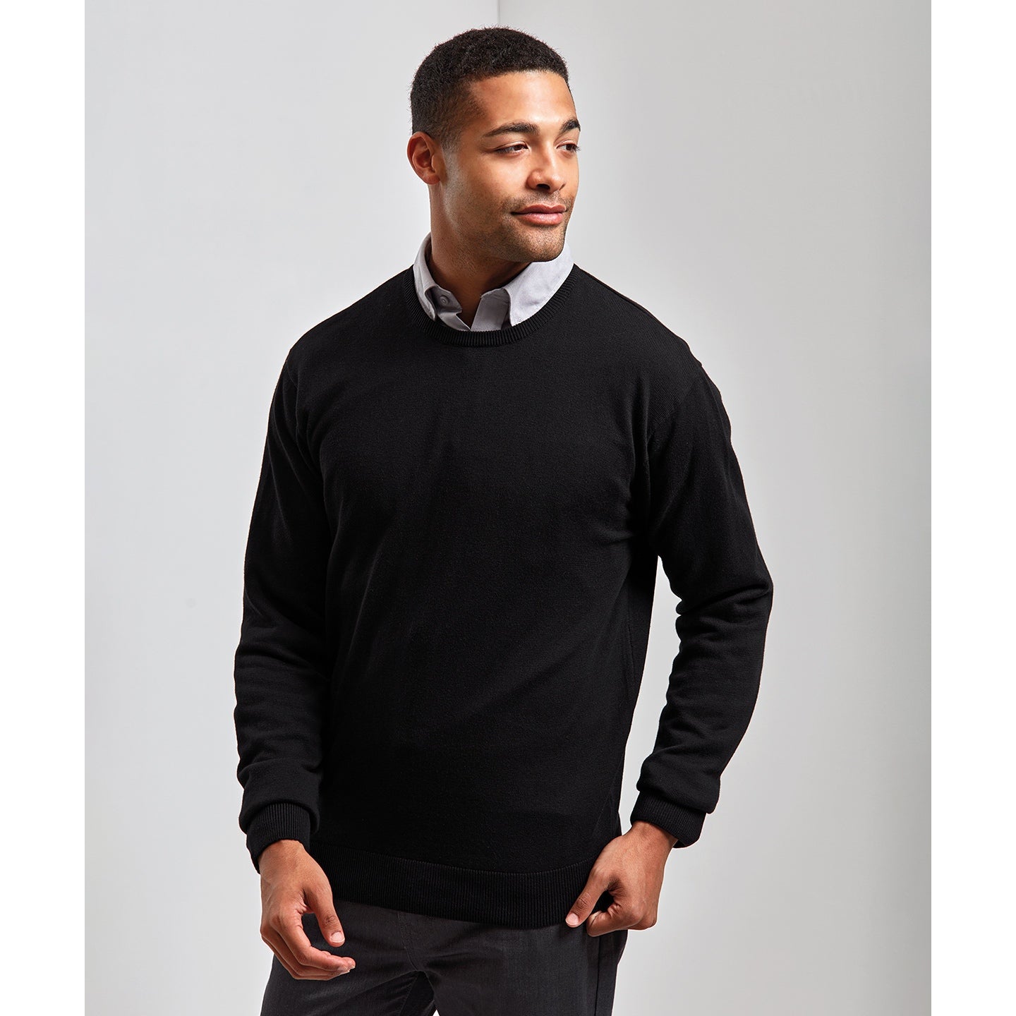 Premier Crew Neck Cotton-Rich Knitted Sweater
