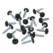 Sealey Numberplate Screw Plastic Enclosed Head 4.8 x 24mm Black Pack of 50