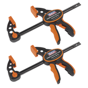 Sealey Quick Bar Clamp 150mm - 2pc Set
