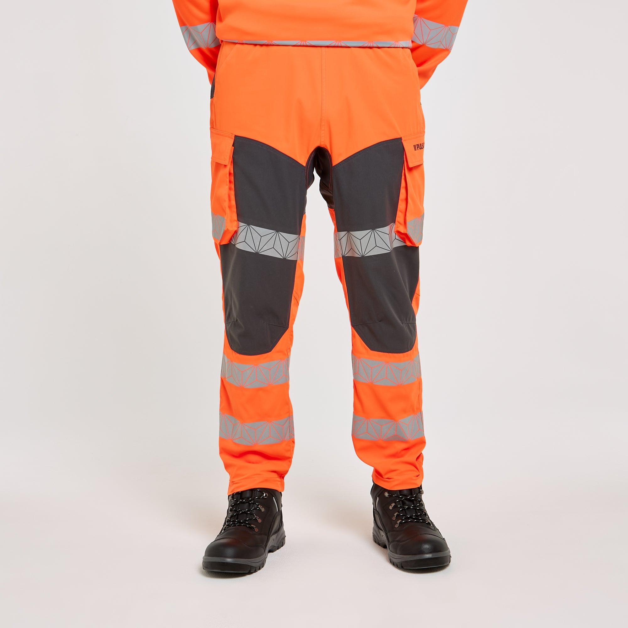 Pulsar Unisex Work Pants Orange Grey