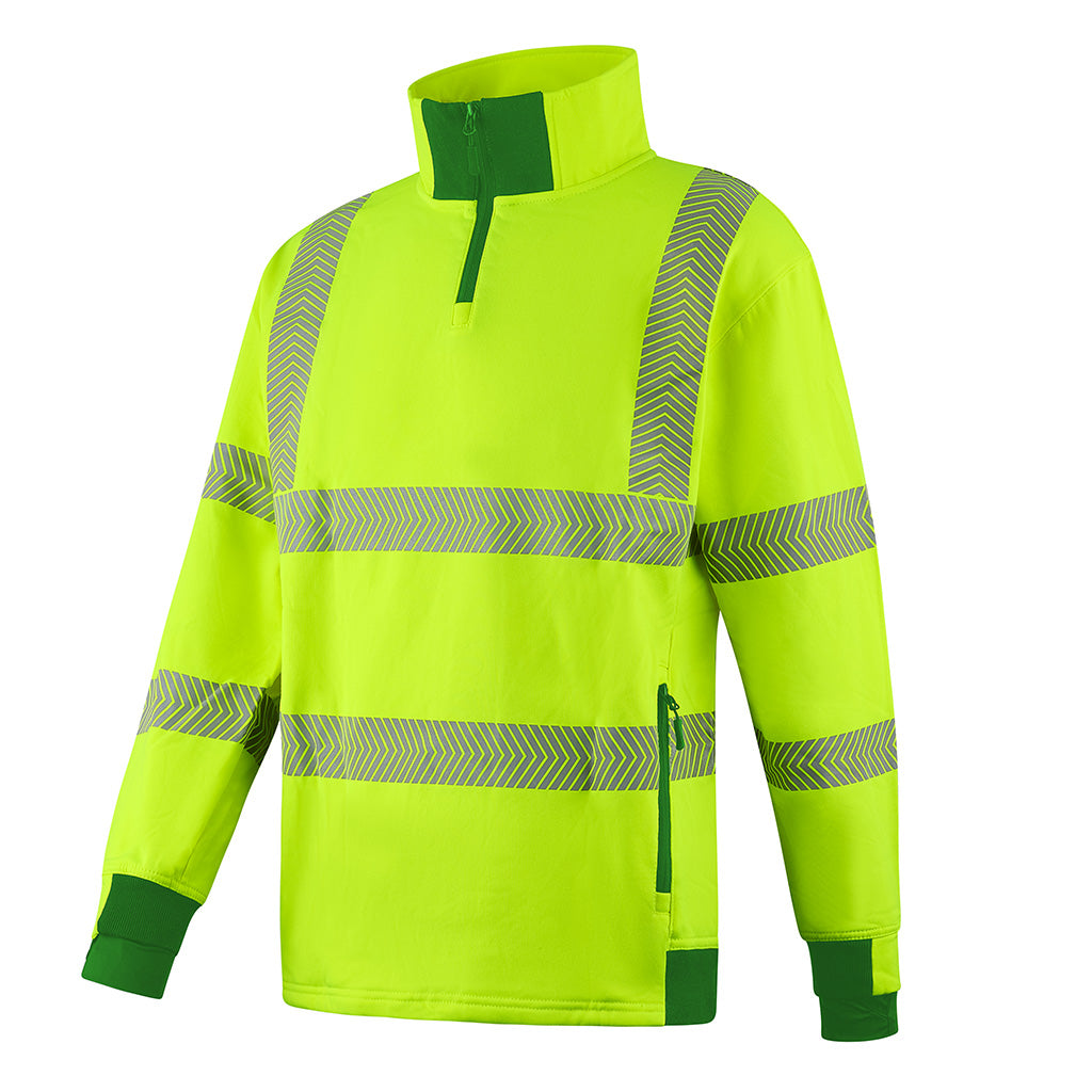 Future Garments Fgx Eco Recycled Hi-Vis Quarter Zip Sweat Shirt