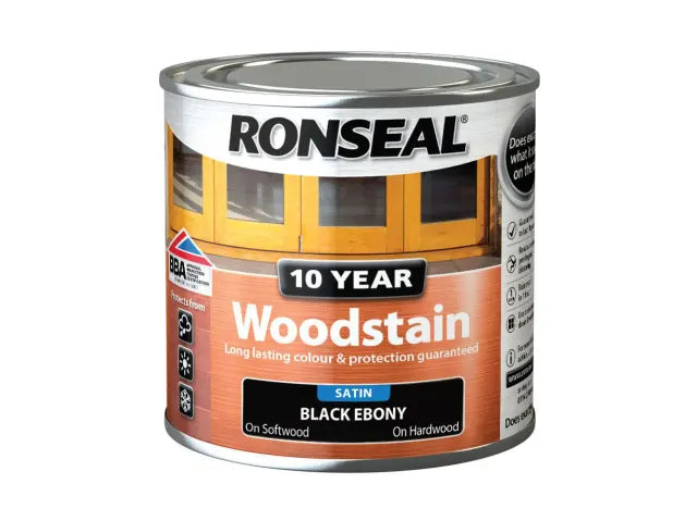 Ronseal 10 Year Woodstain Ebony 250ml