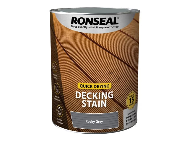 Ronseal Quick Drying Decking Stain Rocky Grey 5 litre