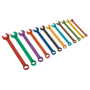 Sealey Combination Spanner Set 12pc Multi-Coloured Metric